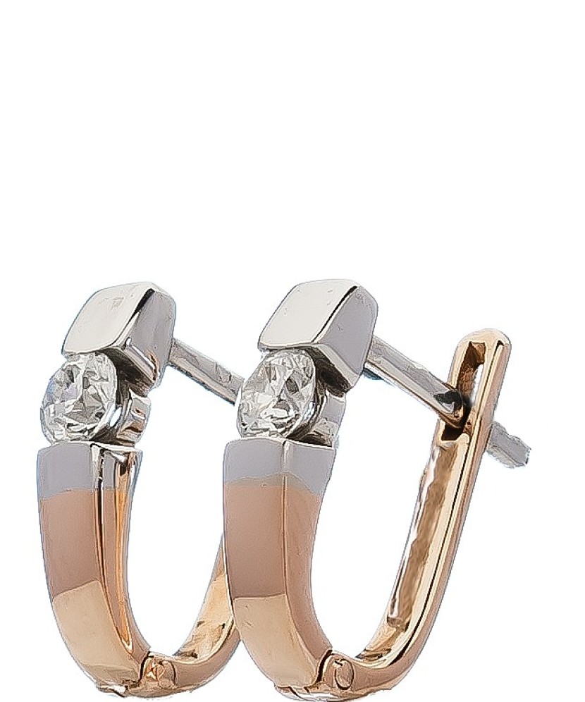 Auksiniai auskarai su briliantu - Auksiniai auskarai - Goldinga