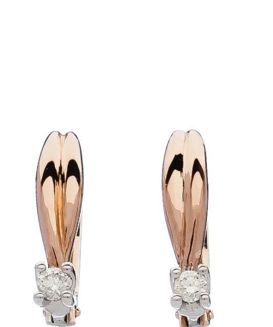 Auksiniai auskarai su briliantu - Auksiniai auskarai - Goldinga