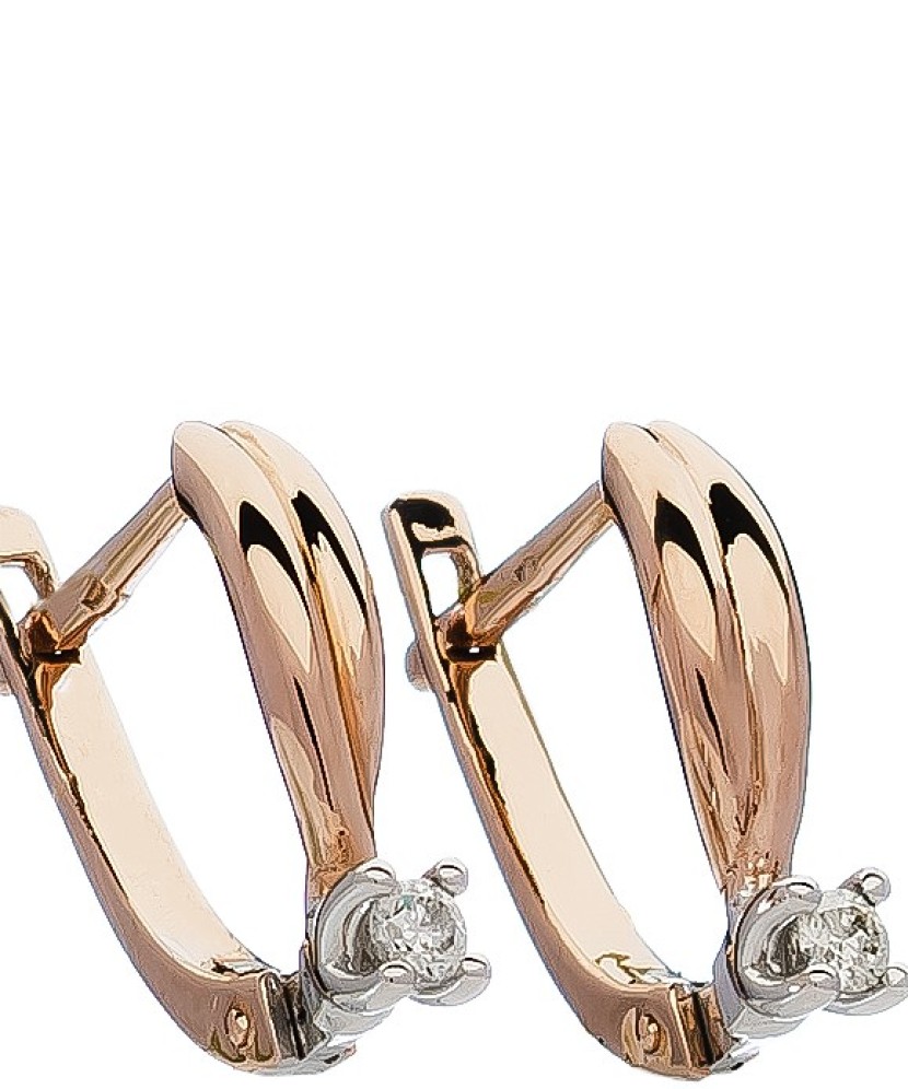 Auksiniai auskarai su briliantu - Auksiniai auskarai - Goldinga