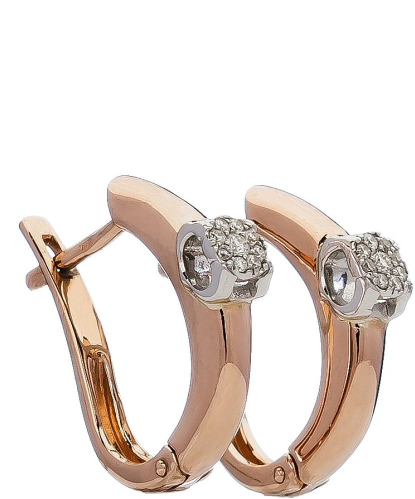 Auksiniai auskarai su briliantais - Auksiniai auskarai - Goldinga