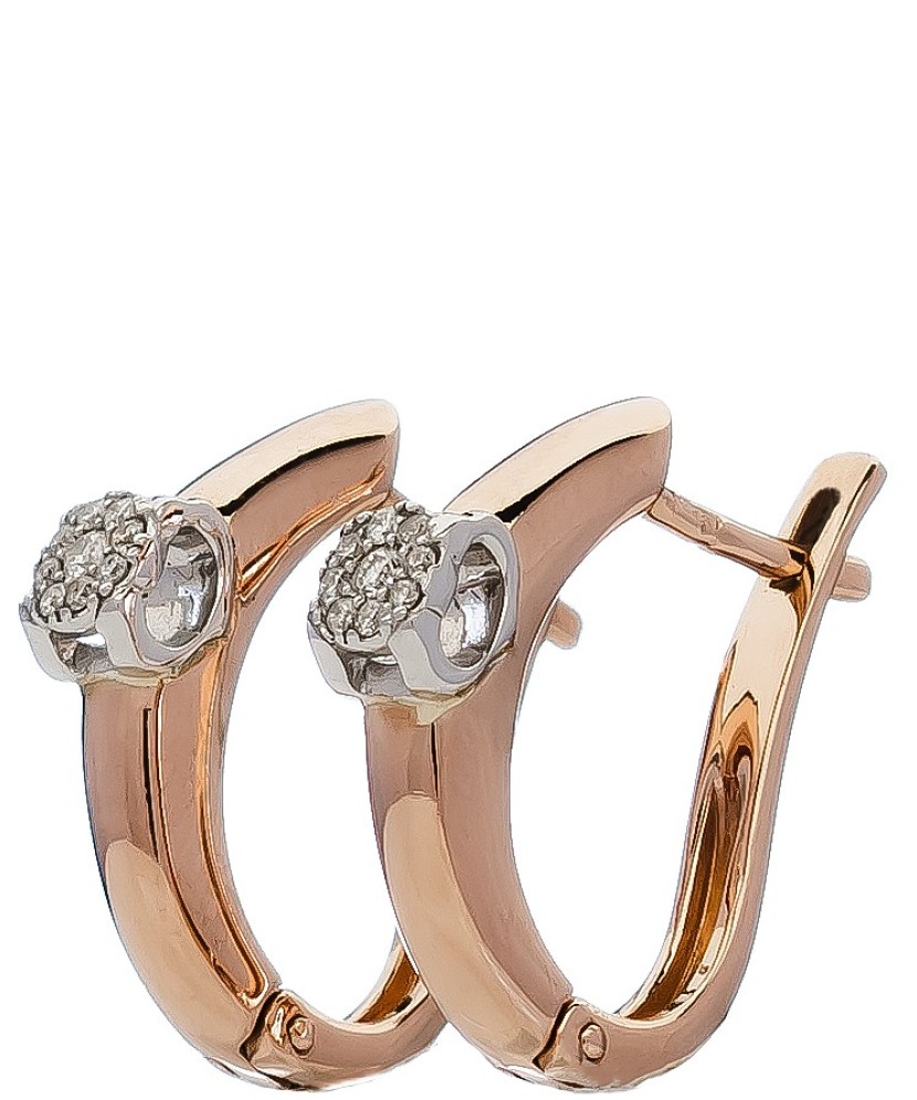 Auksiniai auskarai su briliantais - Auksiniai auskarai - Goldinga