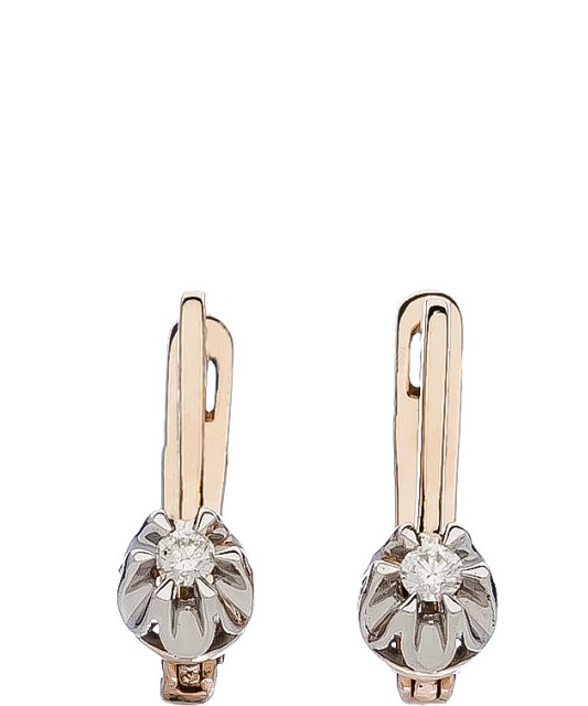 Auksiniai auskarai su briliantu - Auksiniai auskarai - Goldinga