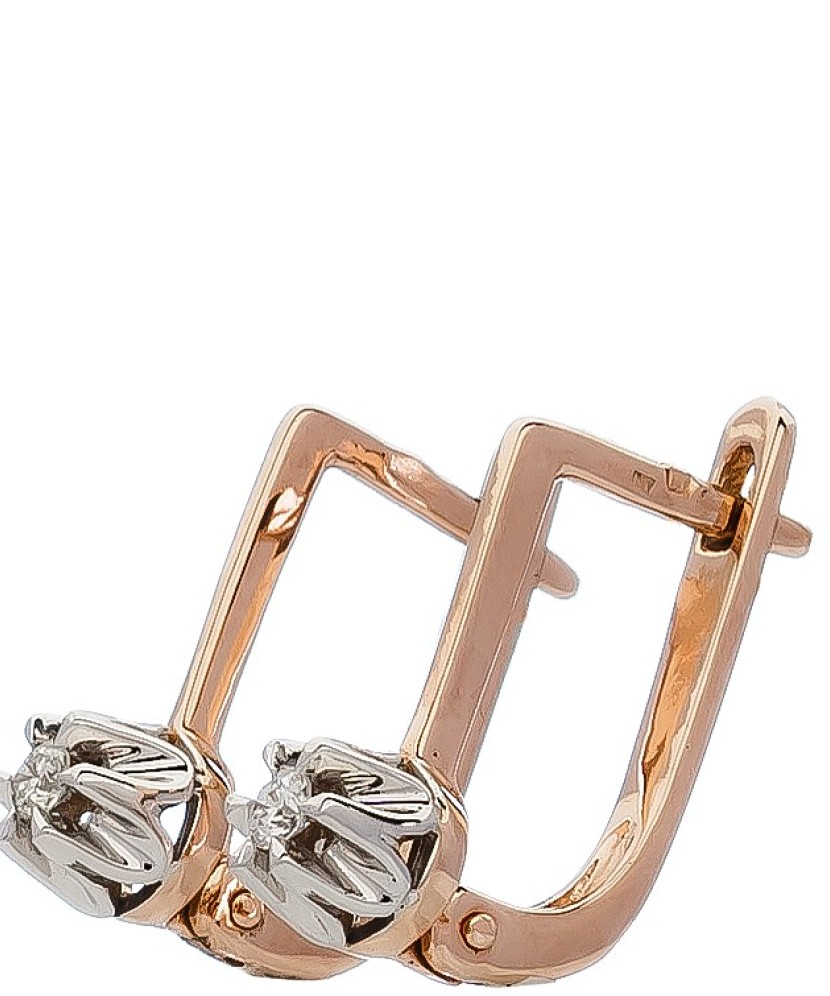 Auksiniai auskarai su briliantu - Auksiniai auskarai - Goldinga