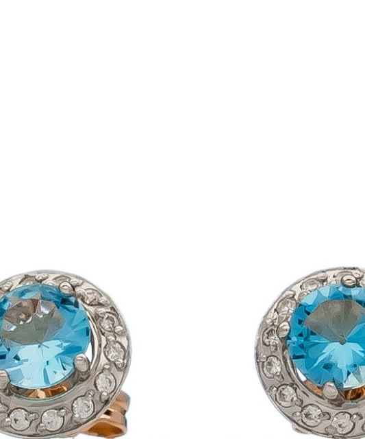 Auksiniai auskarai su London topazu ir cirkoniais - Auksiniai auskarai - Goldinga