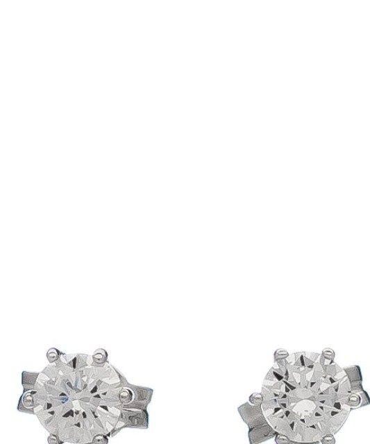 Balto aukso auskarai su cirkoniu - Auksiniai auskarai - Goldinga