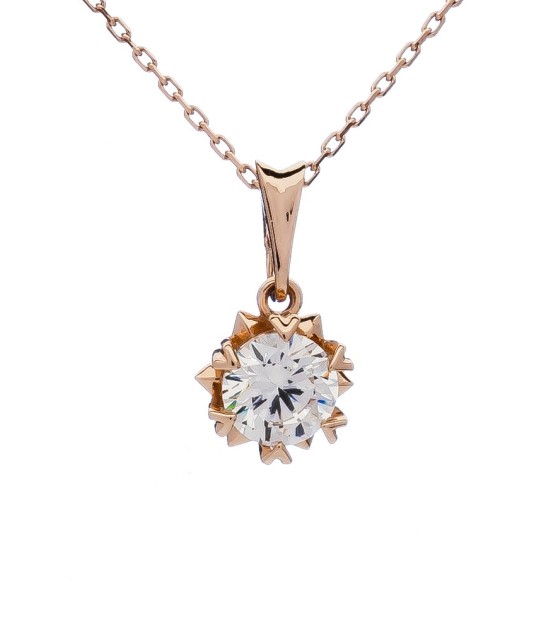 Auksinis pakabukas su kristalu - Auksiniai pakabukai - Goldinga