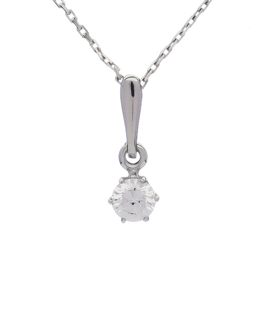 Balto aukso pakabukas su cirkoniu - Auksiniai pakabukai - Goldinga