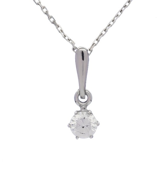 Balto aukso pakabukas su cirkoniu - Auksiniai pakabukai - Goldinga