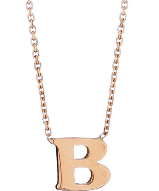 Auksinė grandinėlė su pakabuku raide B - Auksinės grandinėlės su pakabukais - Goldinga