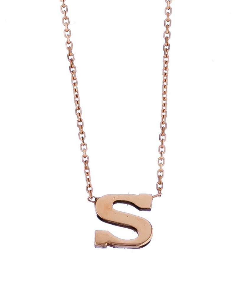 Auksinė grandinėlė su pakabuku raide S - Auksinės grandinėlės su pakabukais - Goldinga