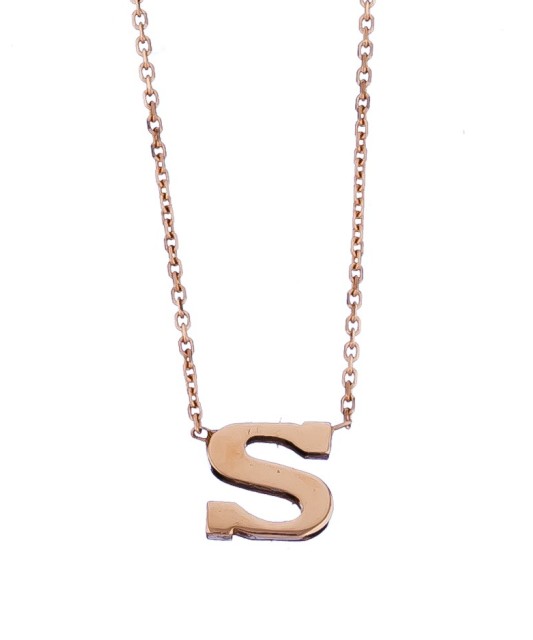 Auksinė grandinėlė su pakabuku raide S - Auksinės grandinėlės su pakabukais - Goldinga