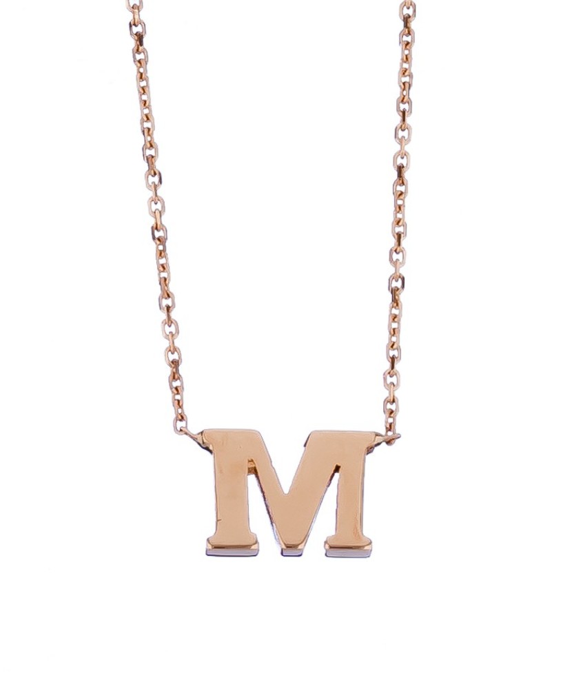 Auksinė grandinėlė su pakabuku raide M - Auksinės grandinėlės su pakabukais - Goldinga