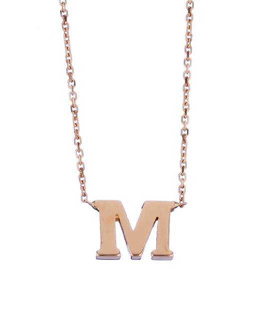 Auksinė grandinėlė su pakabuku raide M - Auksinės grandinėlės su pakabukais - Goldinga