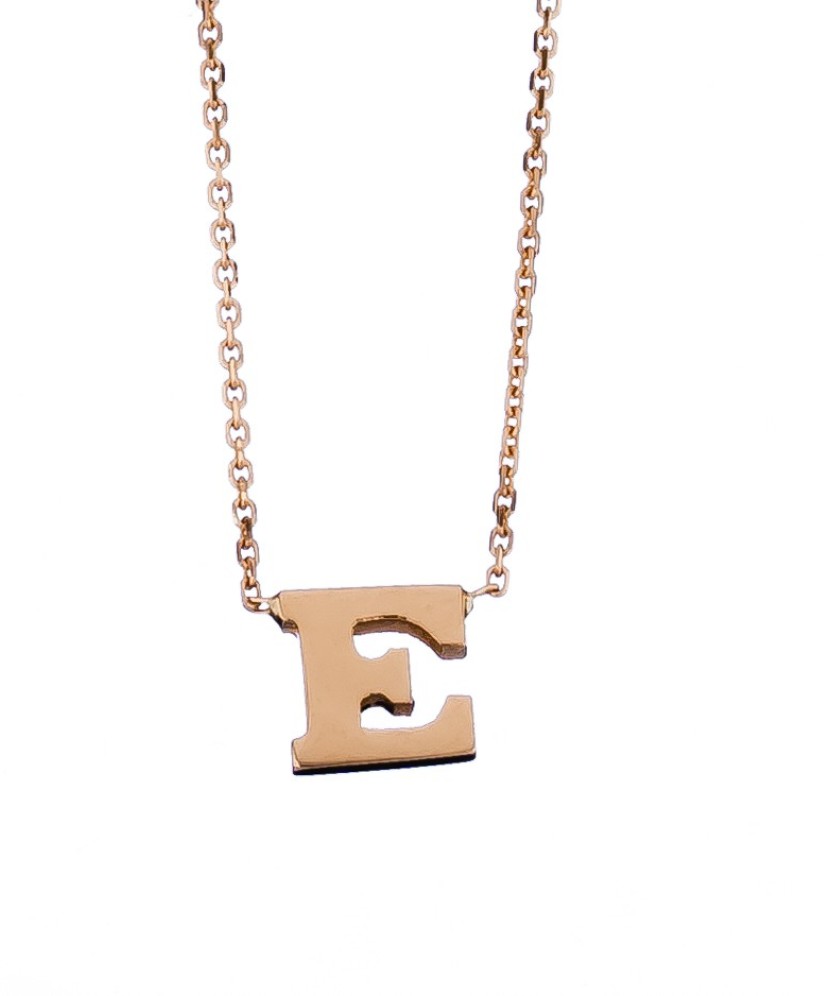 Auksinė grandinėlė su pakabuku raide E - Auksinės grandinėlės su pakabukais - Goldinga