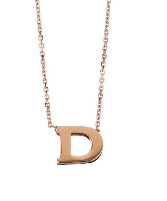 Auksinė grandinėlė su pakabuku raide D - Auksinės grandinėlės su pakabukais - Goldinga