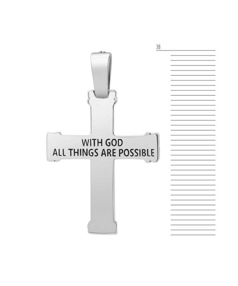 Sidabrinis Pakabukas Su oniksu ir cirkoniu Dengtas Auksu "Kryželis" - Sidabriniai pakabukai - Goldinga