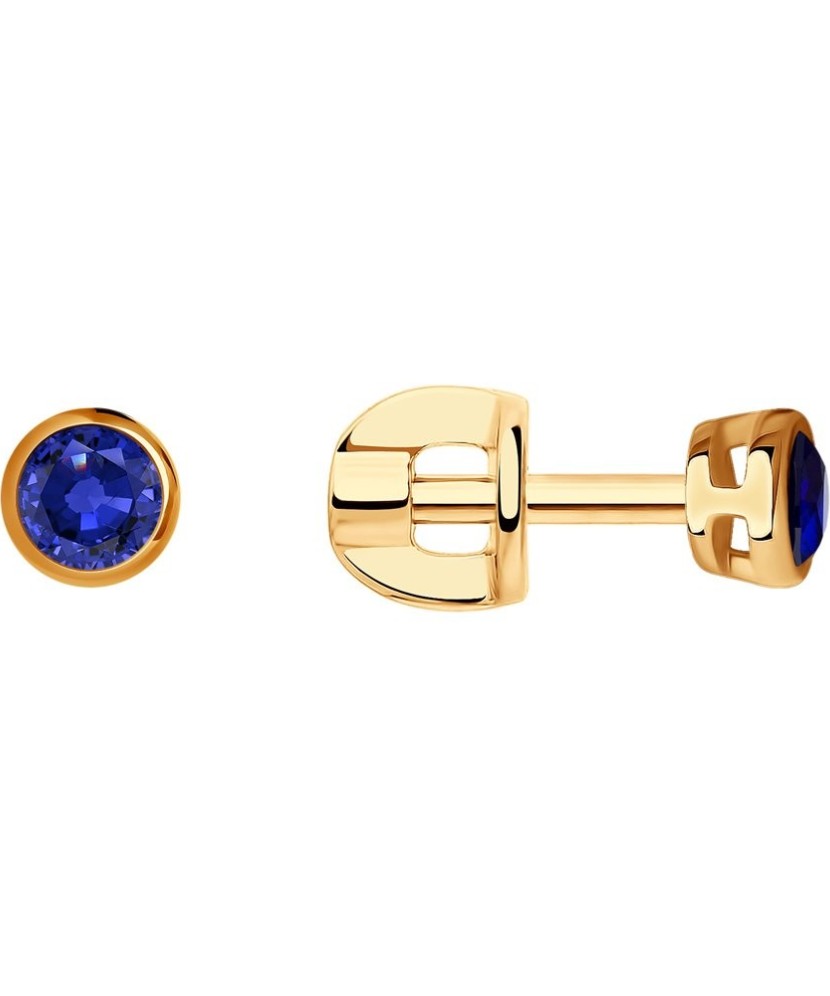 Auksiniai auskarai su safyrais - Auksiniai Auskarai su brangakmeniais - Goldinga