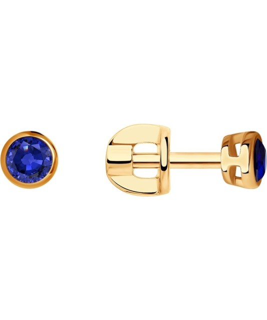 Auksiniai auskarai su safyrais - Auksiniai Auskarai su brangakmeniais - Goldinga