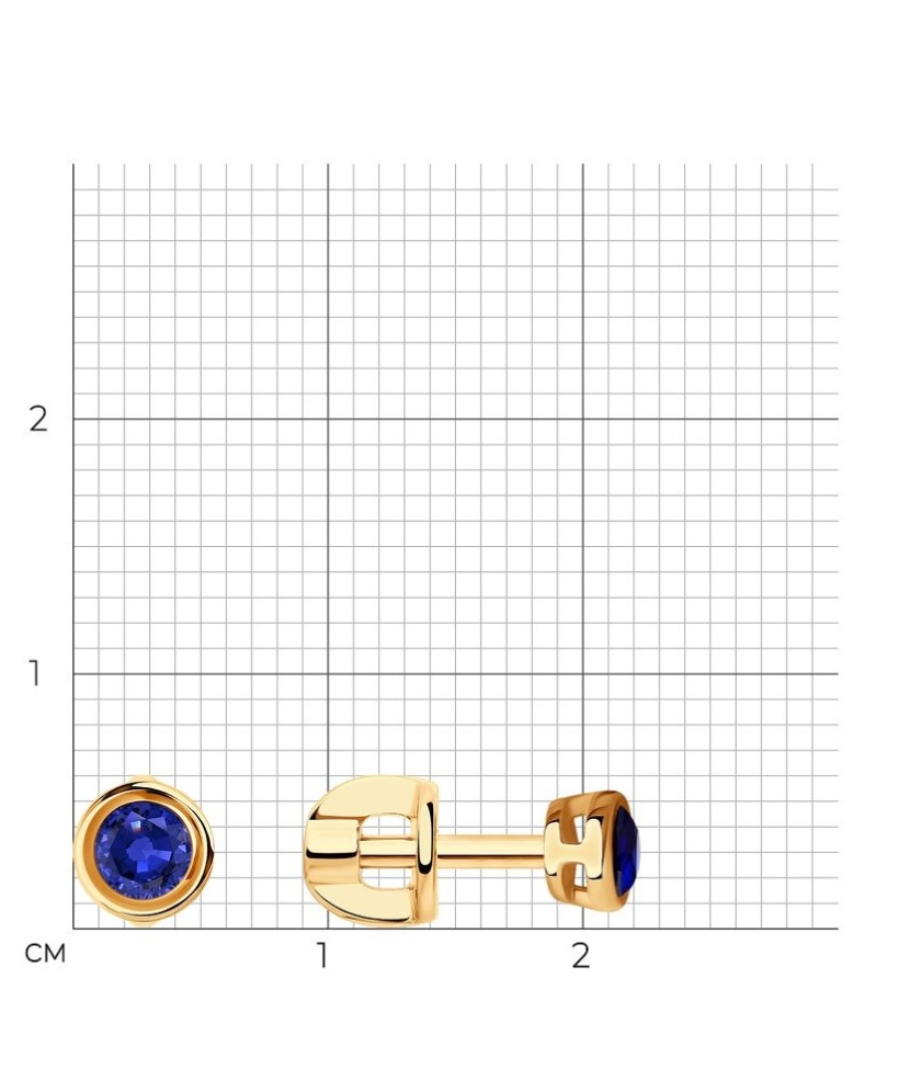 Auksiniai auskarai su safyrais - Auksiniai Auskarai su brangakmeniais - Goldinga