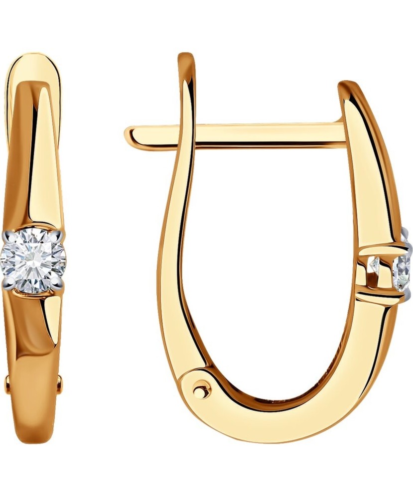 Auksiniai auskarai su deimantais - Auksiniai Auskarai su brangakmeniais - Goldinga