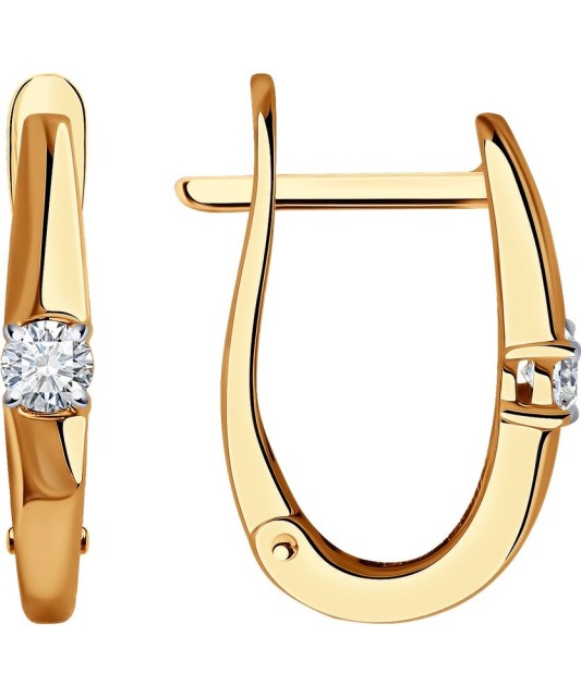 Auksiniai auskarai su deimantais - Auksiniai Auskarai su brangakmeniais - Goldinga