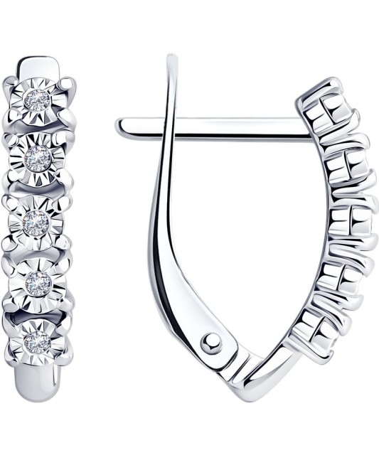 Sidabriniai auskarai su deimantais - Auksiniai Auskarai su brangakmeniais - Goldinga