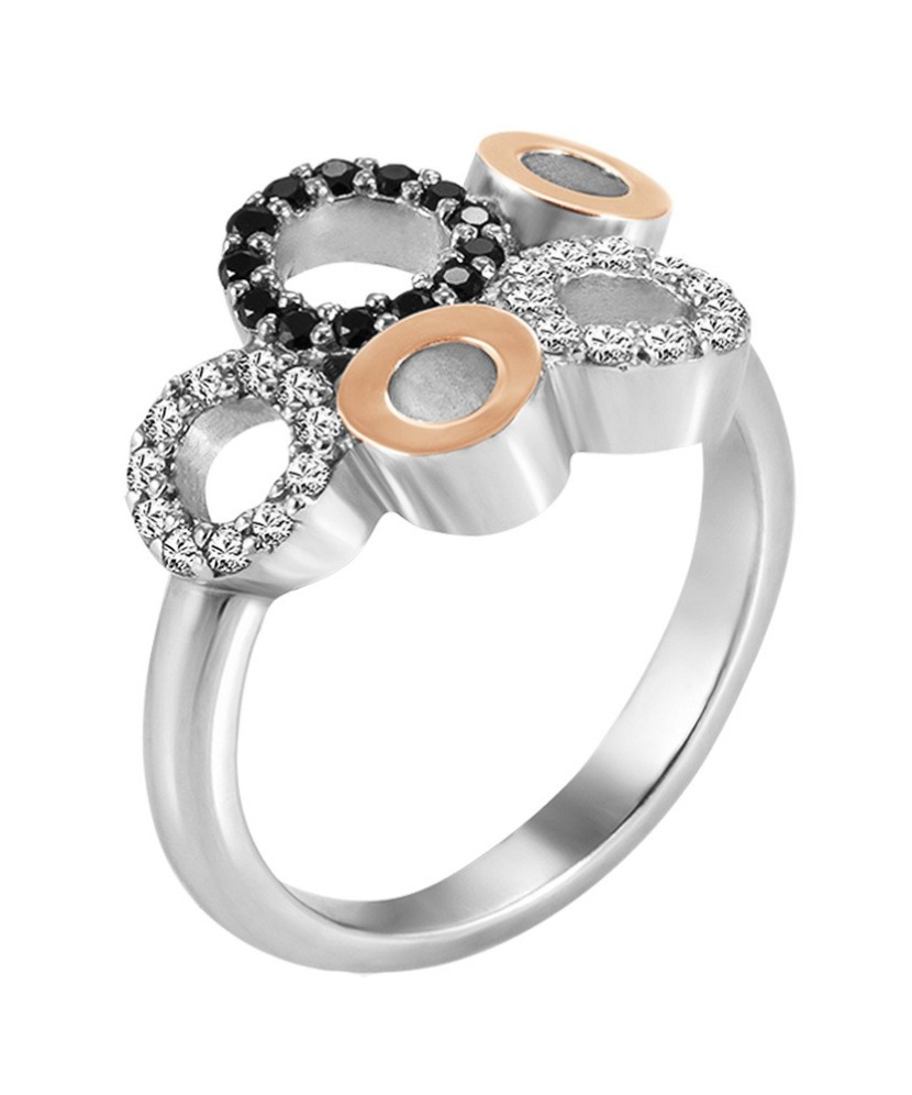 Sidabrinis žiedas Dengtas Auksu su cirkoniais - Sidabriniai žiedai - Goldinga