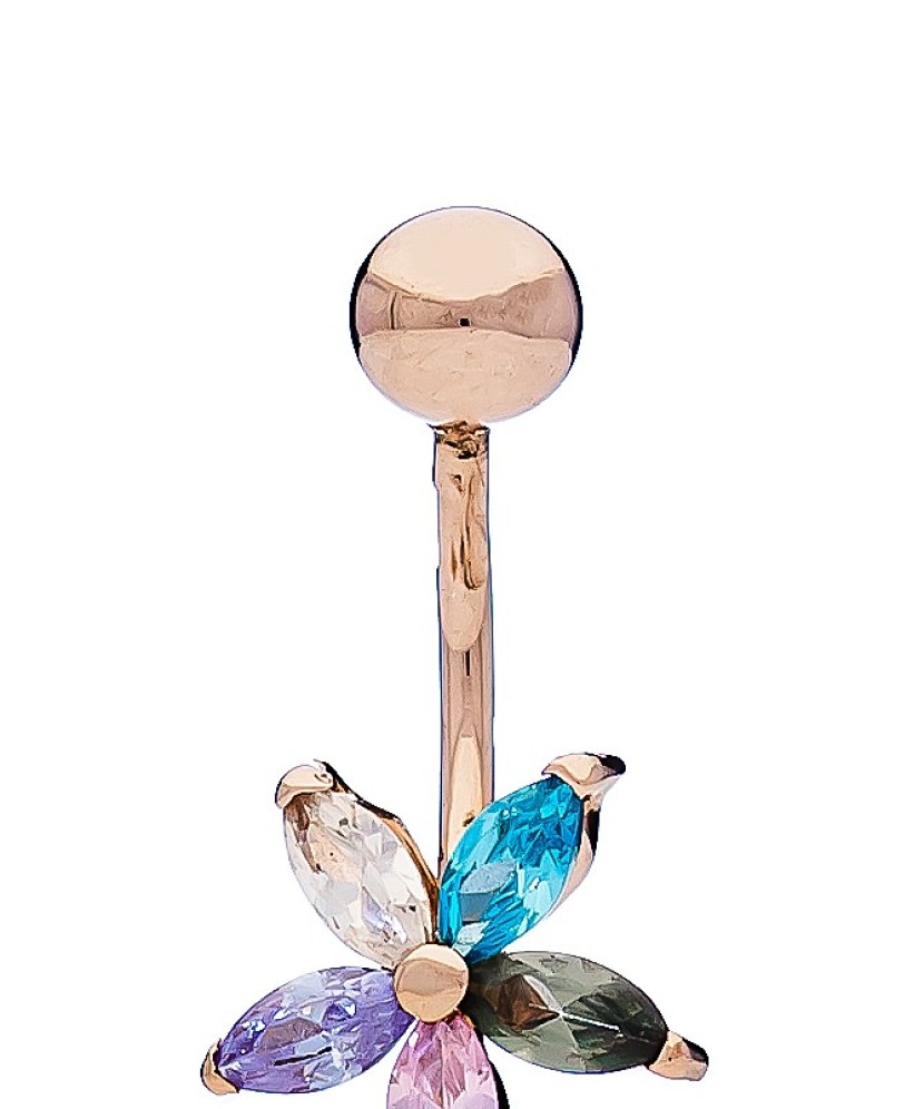 Auksinis auskaras į bambą su cirkoniais - Auskarai į bambą ir nosį - Goldinga