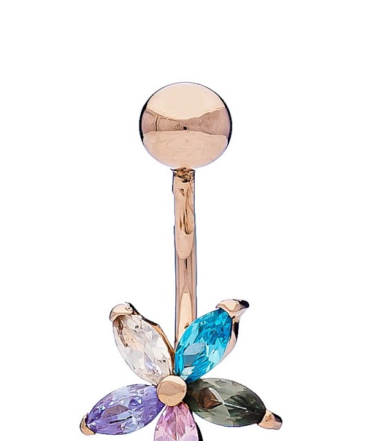 Auksinis auskaras į bambą su cirkoniais - Auskarai į bambą ir nosį - Goldinga