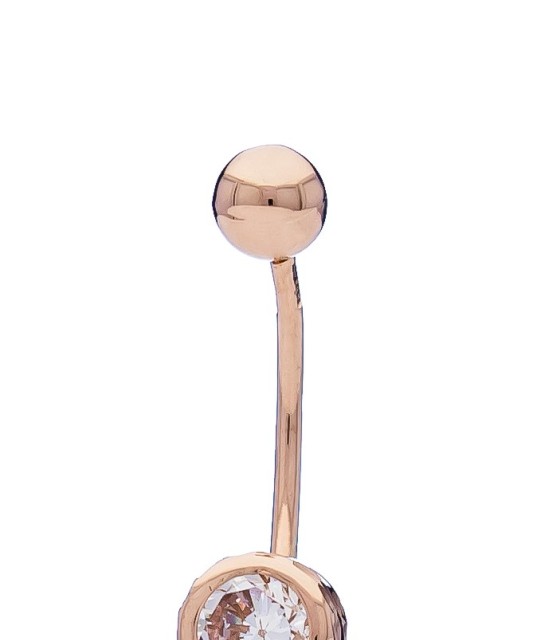 Auksinis auskaras į bambą su cirkoniu - Auskarai į bambą ir nosį - Goldinga