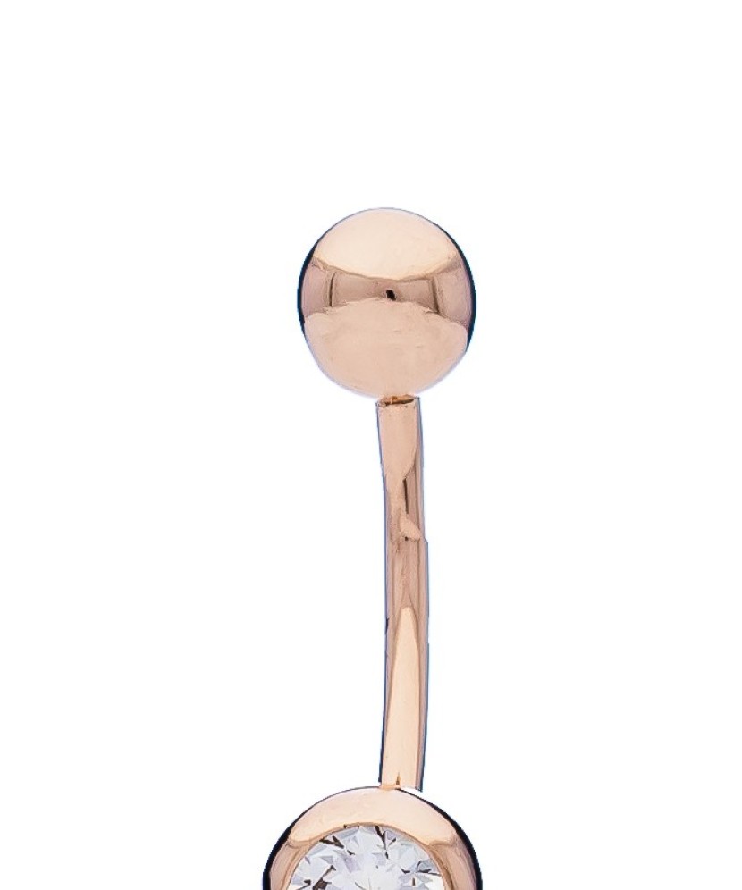 Auksinis auskaras į bambą su cirkoniu - Auskarai į bambą ir nosį - Goldinga