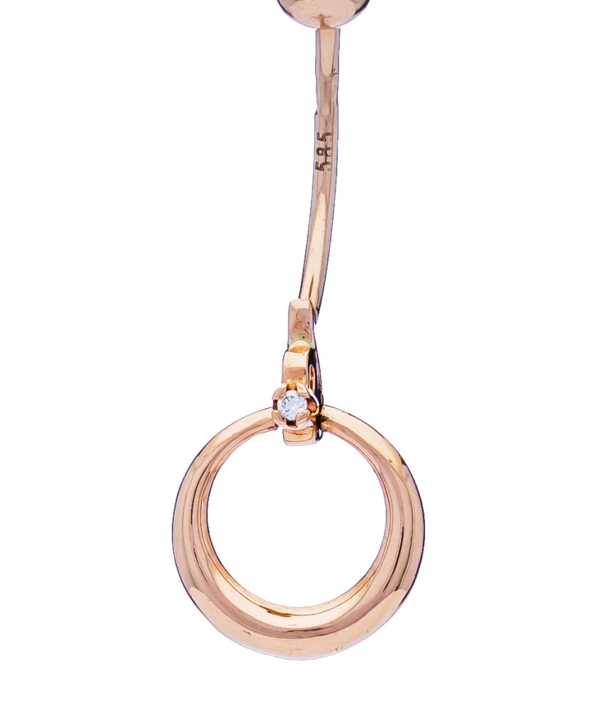 Auksinis auskaras į bambą su cirkoniu - Auskarai į bambą ir nosį - Goldinga