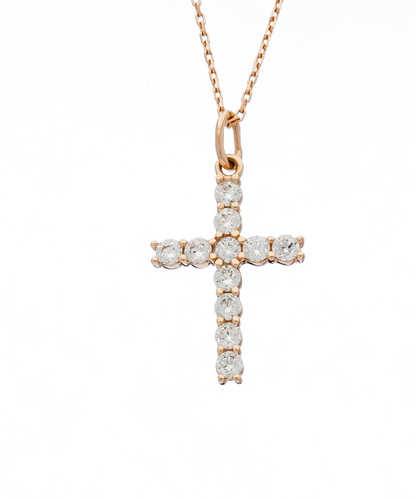 Auksinis pakabukas su cirkoniais "kryželis" - Kryželiai ir ikonos - Goldinga