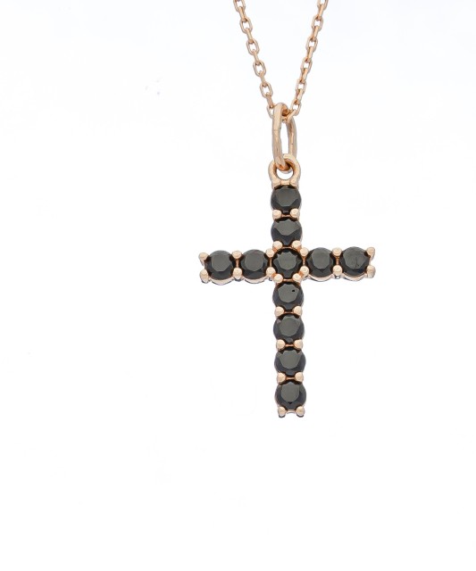 Auksinis pakabukas su cirkoniais "kryželis" - Kryželiai ir ikonos - Goldinga