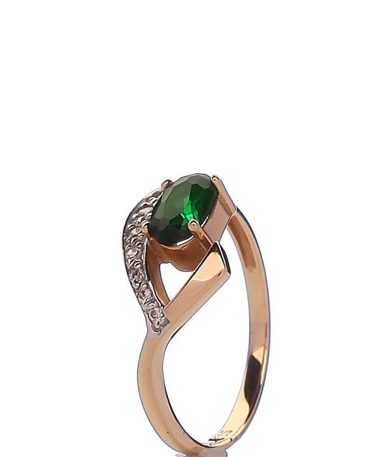 Auksinis žiedas su cirkoniais - Auksiniai žiedai - Goldinga