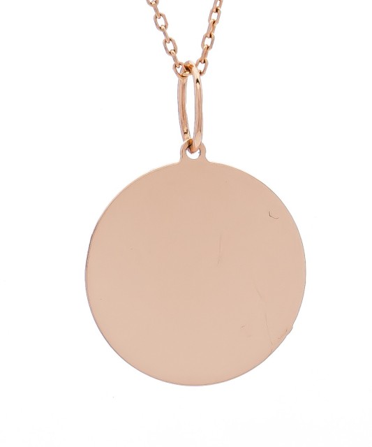 Auksinis pakabukas "Plokštelė" 12mm - Auksiniai pakabukai - Goldinga