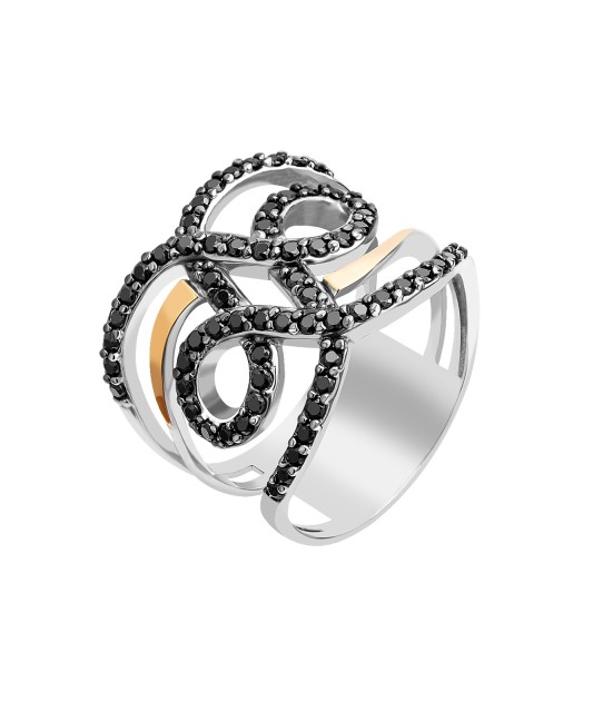 Sidabrinis žiedas su cirkoniais - Sidabriniai žiedai - Goldinga