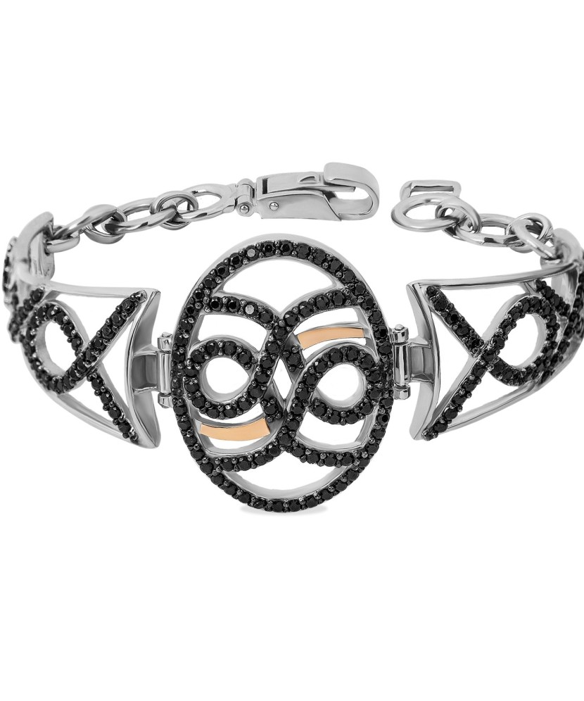 Sidabrinė apyrankė su cirkoniais dengta auksu - Sidabrinės apyrankės - Goldinga