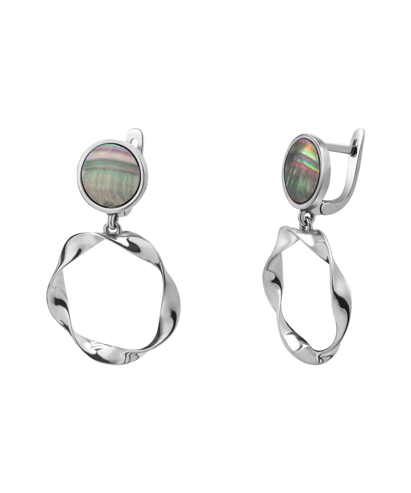 Sidabriniai auskarai su perlamutru - Sidabriniai auskarai - Goldinga