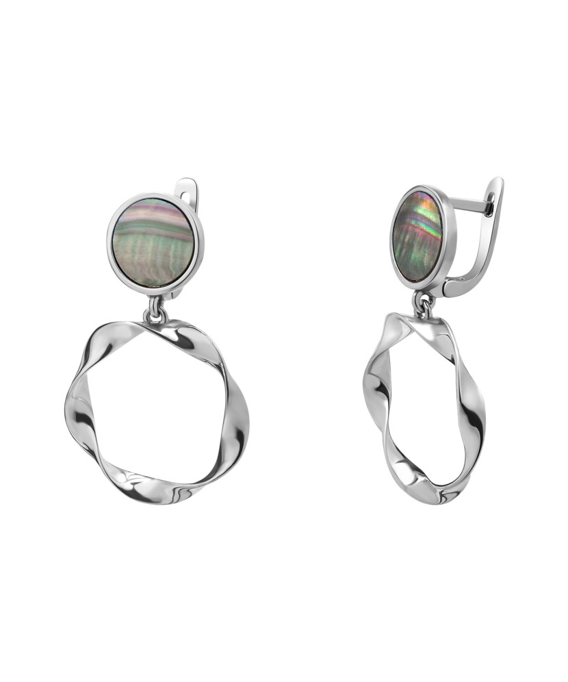 Sidabriniai auskarai su perlamutru - Sidabriniai auskarai - Goldinga