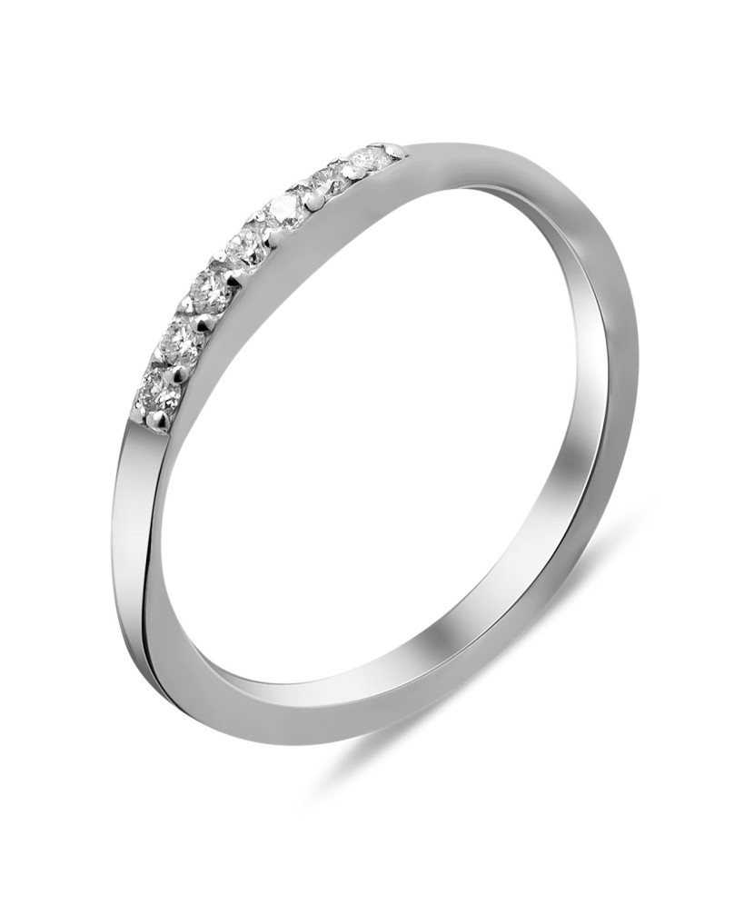 Sidabrinis žiedas su deimantais - Auksiniai Žiedai su brangakmeniais - Goldinga