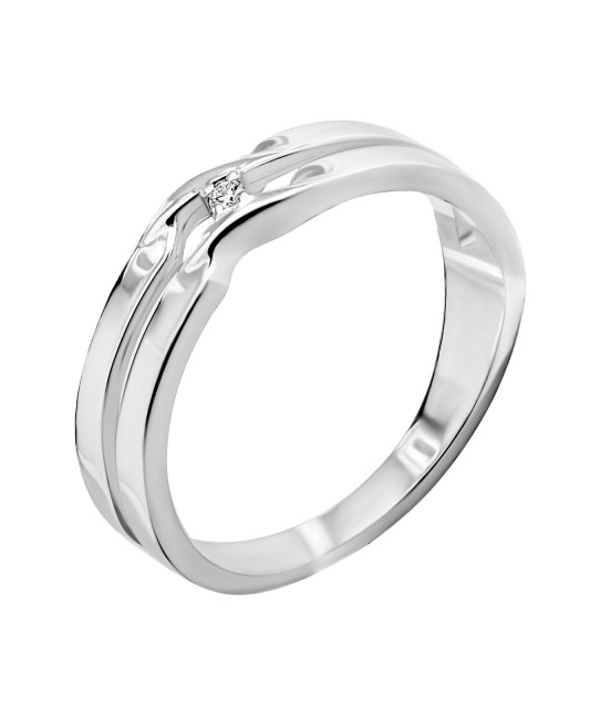 Sidabrinis žiedas su briliantu - Sidabriniai žiedai su brangakmeniais - Goldinga