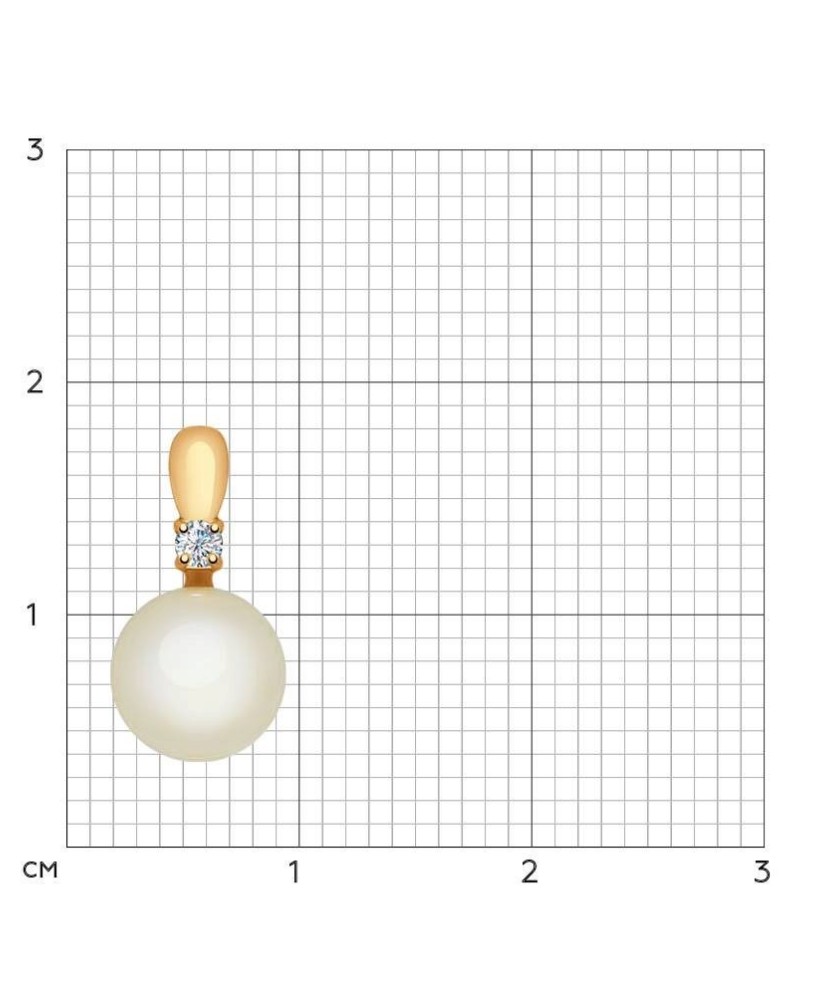 Auksinis pakabukas su perlu ir cirkoniu - Auksiniai pakabukai - Goldinga