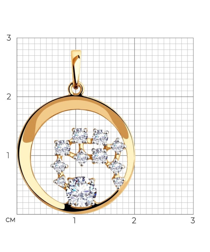 Auksinis pakabukas su cirkoniais - Auksiniai pakabukai - Goldinga