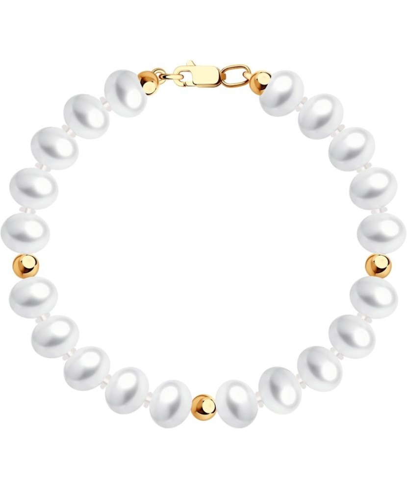 Apyrankė Su Perlais Ir Auksu - Auksinės apyrankės - Goldinga