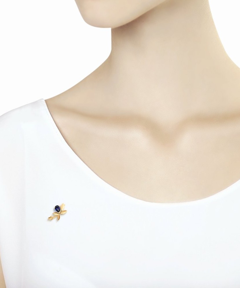 Auksinė sagė su korundu - Sagės - Goldinga