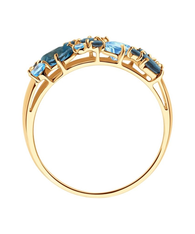 Auksinis žiedas su London topazais - Auksiniai žiedai - Goldinga