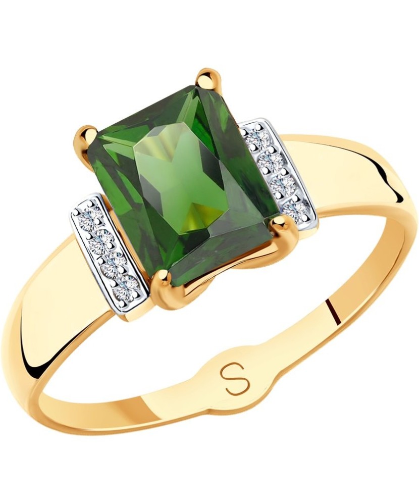 Auksinis žiedas su sitalu ir cirkoniais - Auksiniai žiedai - Goldinga