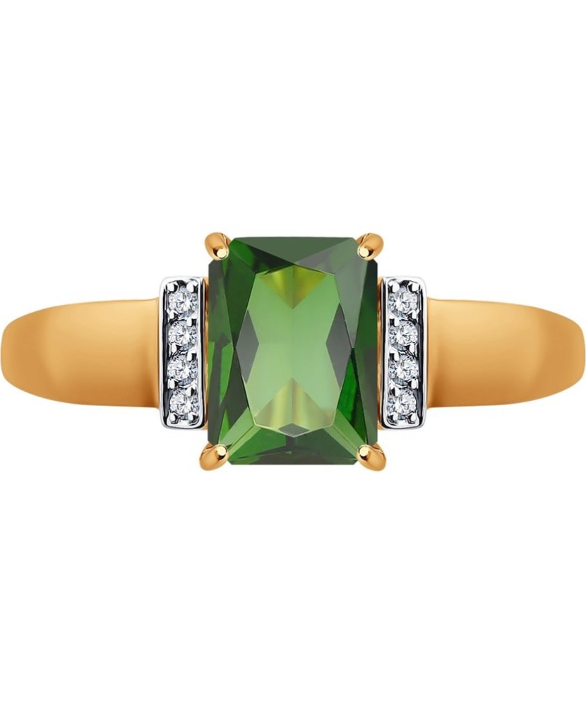 Auksinis žiedas su sitalu ir cirkoniais - Auksiniai žiedai - Goldinga