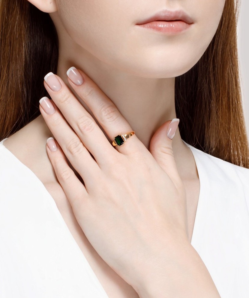 Auksinis žiedas su sitalu ir cirkoniais - Auksiniai žiedai - Goldinga